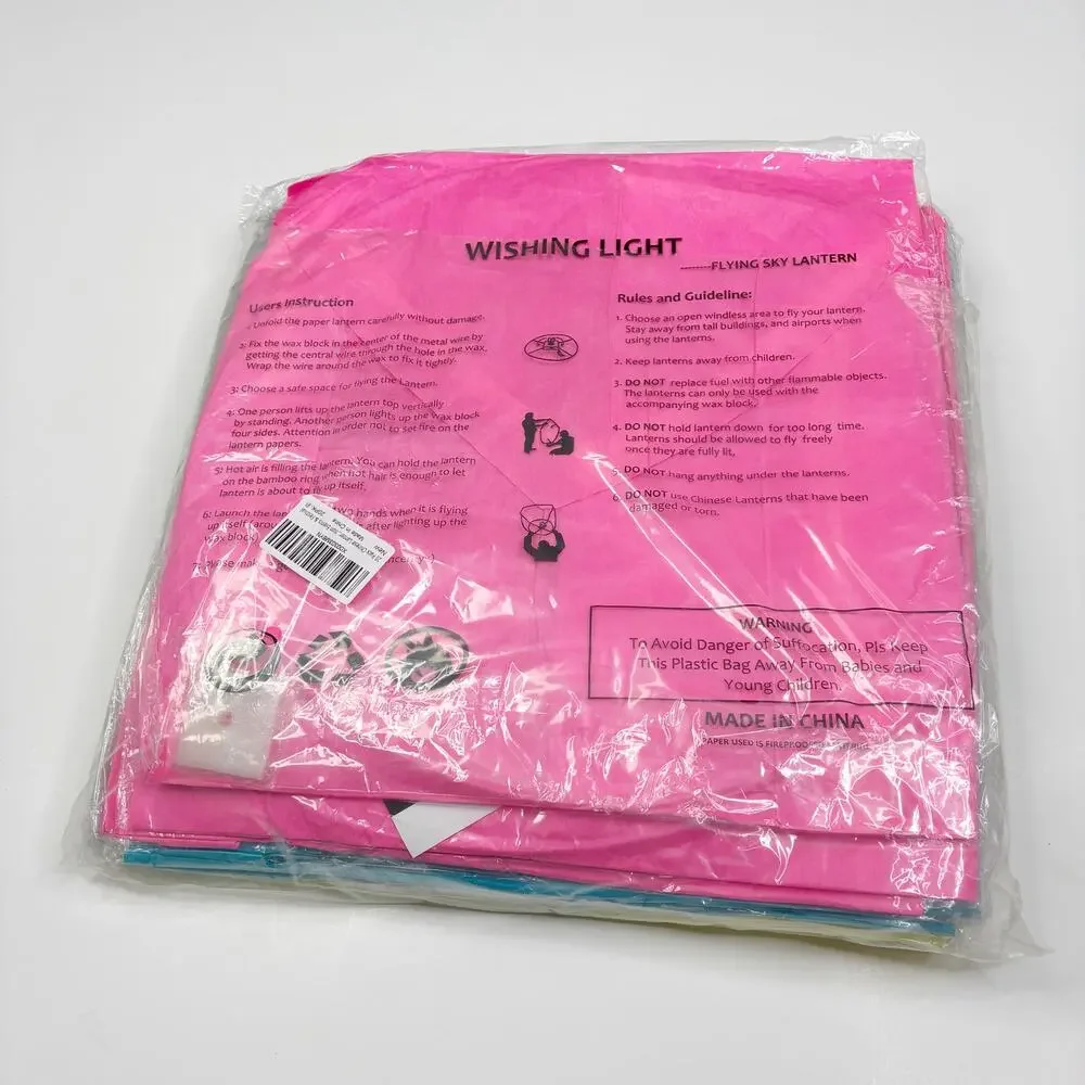 Lot of 14 Chinese Paper Floating Sky Lanterns Various Colors OPEN PACK